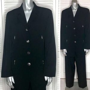 Vintage 90s Debbie Shuchat Black Oversized Suit S
